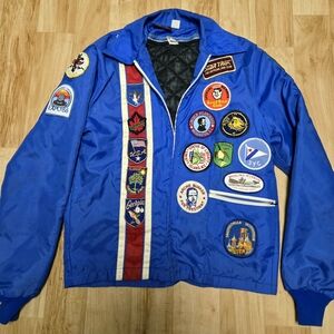 Blue Patchwork Men's Jacket